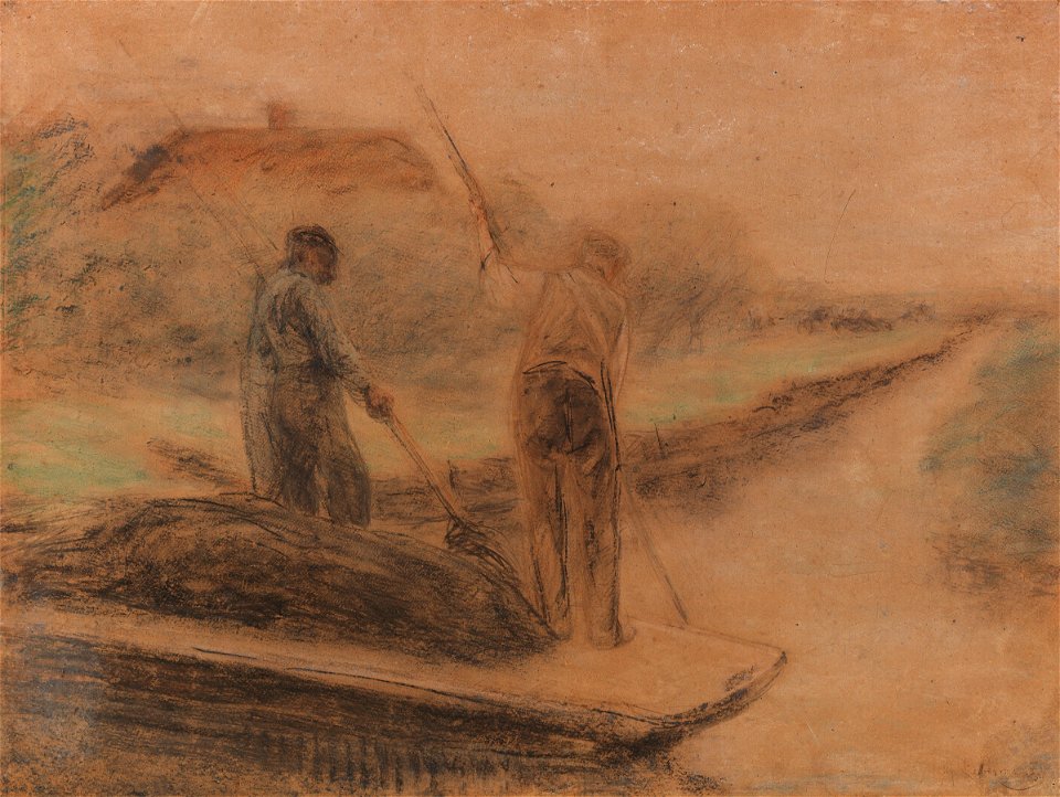 Max Liebermann Zwei Männer beim Ausbaggern eines holländischen Kanal