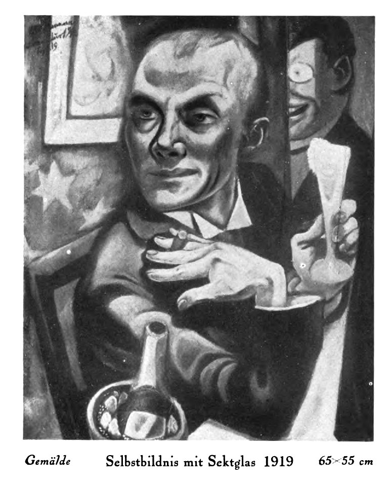 Max Beckmann - Selbstbildnis mit Sektglas,1919