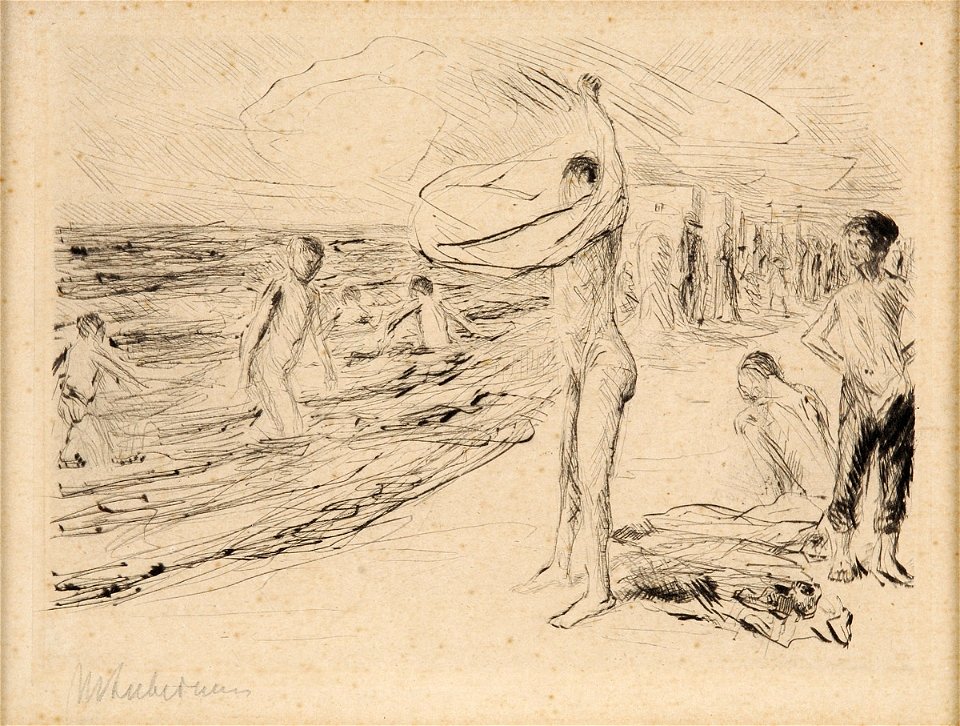 Max Liebermann Strandszene Radierung