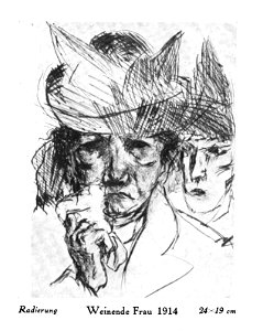 Max Beckmann - Weinende Frau, 1914