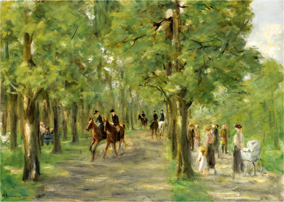 Max Liebermann - Allee im Tiergarten mit Reitern und Spaziergängern