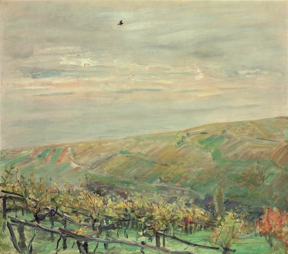 Max Slevogt - Landschaft mit fliegendem Vogel