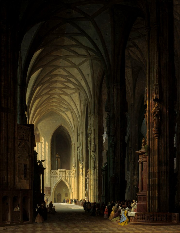 Max Emanuel Ainmiller - Das Innere der Stephanskirche in Wien - G 17322 - Lenbachhaus