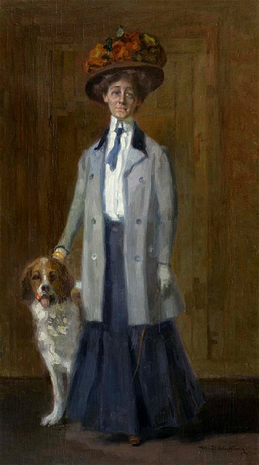 Max von Schlichting Dame mit Hund