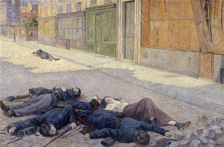 Maximilien Luce - A Street in Paris in May 1871 - Google Art Project