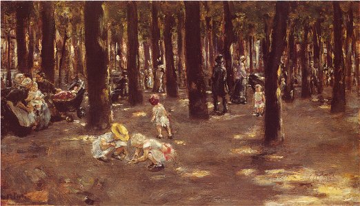 Max Liebermann, Kinderspielplatz im Tiergarten zu Berlin, 1885