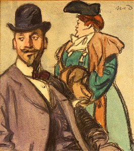 Maxime Dethomas - Homme au melon et femme à la manchette (c.1905)