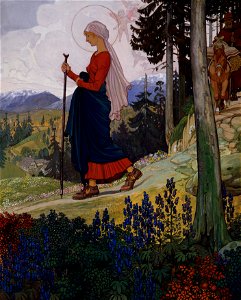 Maximilian Liebenwein - Gang Mariens über das Gebirge - 1231 - Österreichische Galerie Belvedere
