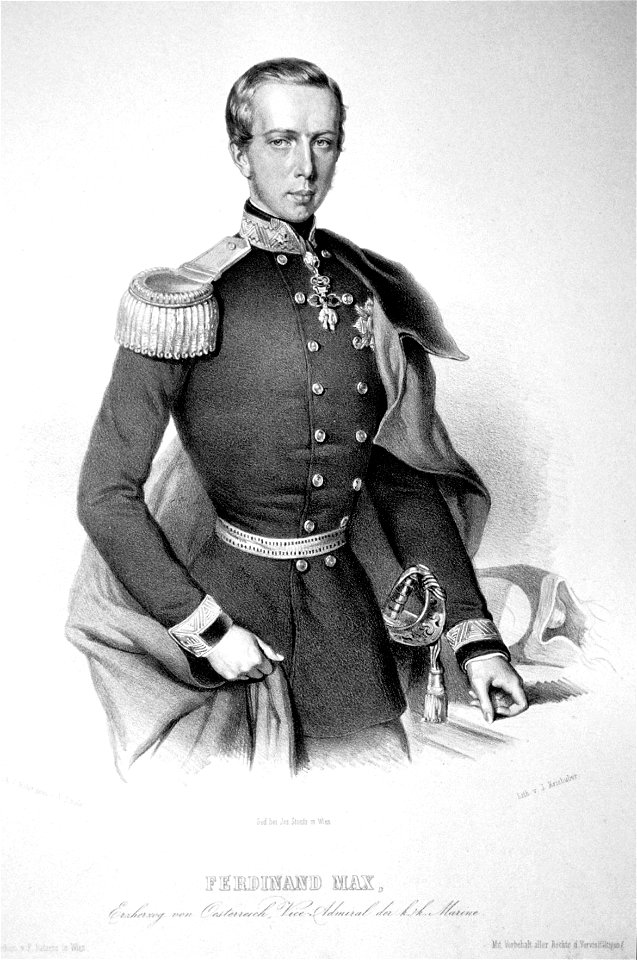 Maximilian I. Mexiko Litho