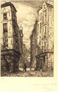 Maxime Lalanne, Rue des Marmousets (Quartier de la cite, vieux Paris), 1862 - National Gallery of Art