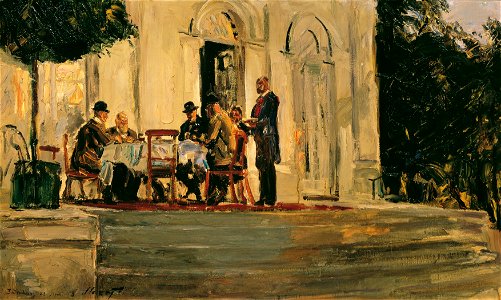Max Slevogt - Souper auf der Terrasse der Badenburg im Nymphenburger Schloßpark - 4563 - Österreichische Galerie Belvedere