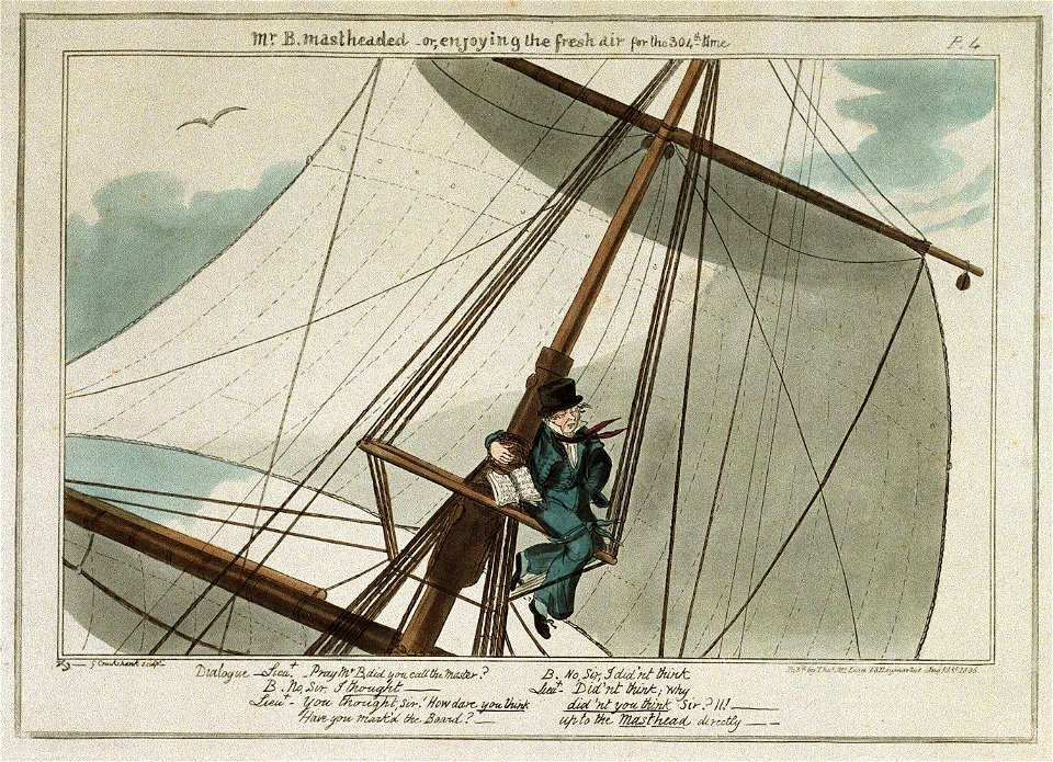 Mr.B. Mastheaded- or, enjoying the fresh air for the 304th time (caricature) RMG PU4809