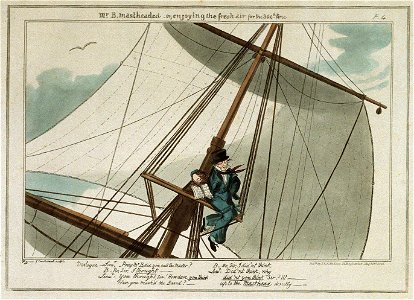 Mr.B. Mastheaded- or, enjoying the fresh air for the 304th time (caricature) RMG PU4809