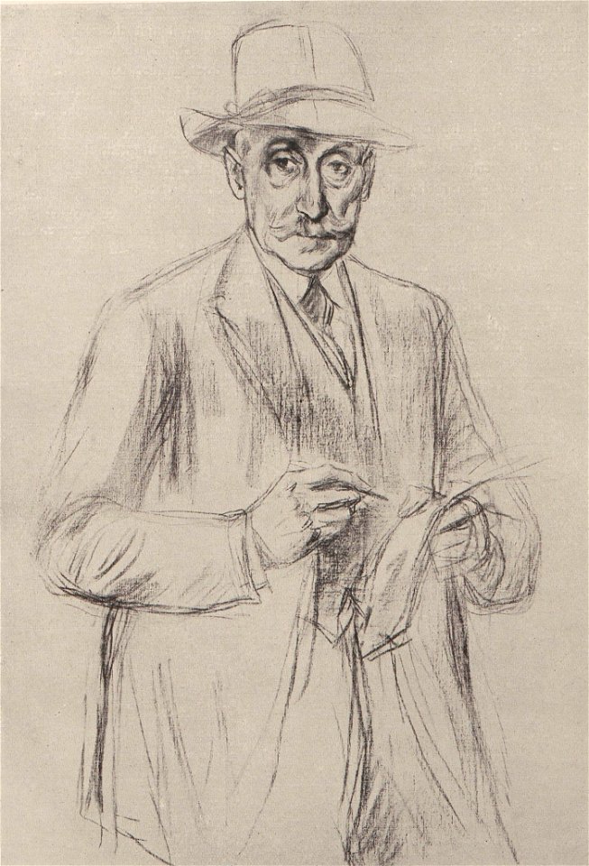Max Liebermann - Selbstbildnis. Zeichnung