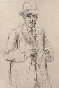 Max Liebermann - Selbstbildnis. Zeichnung