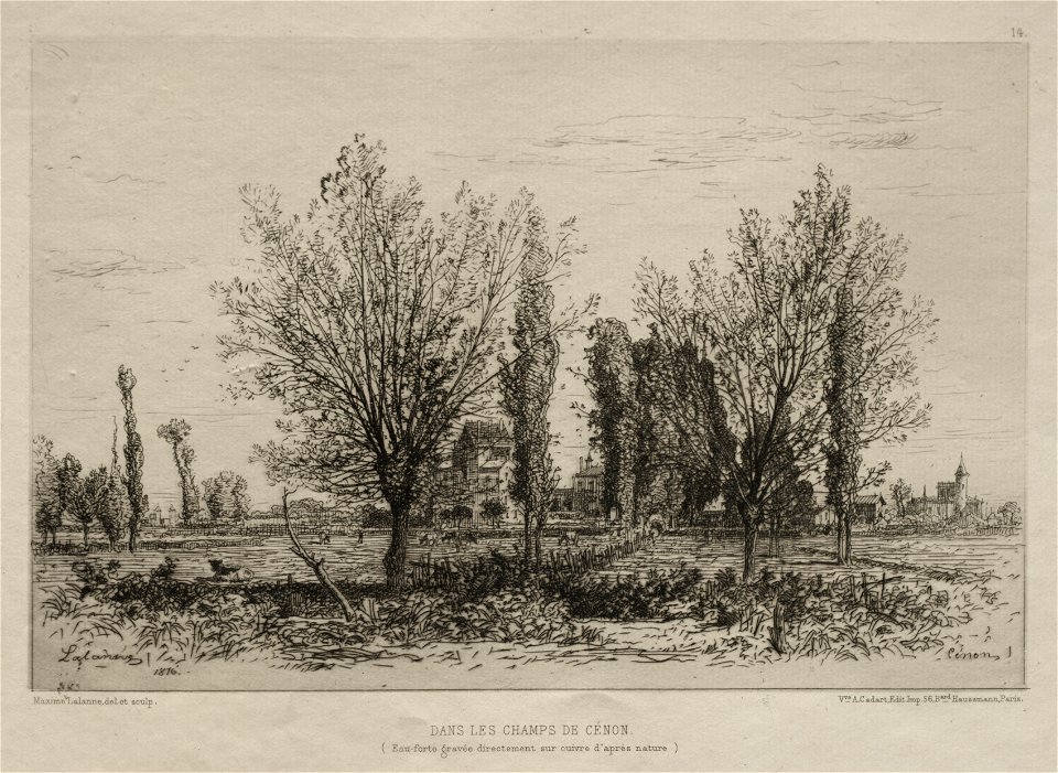 Maxime Lalanne (French, 1827-1886) - Dans les Champs de Cénon - 1998.359 - Cleveland Museum of Art