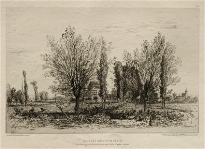 Maxime Lalanne (French, 1827-1886) - Dans les Champs de Cénon - 1998.359 - Cleveland Museum of Art