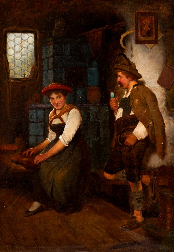 Maximilian Wachsmuth Tändelei am Kachelofen