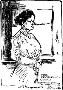 Mrs. Frederick Cook, the former Marie Fidele Hunt, sketched in 1909