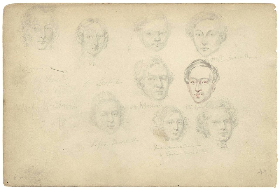 Mrs Lanford; Mr Wheeler; Piper Newgate; George Cherer and five unknown sitters by William Egley