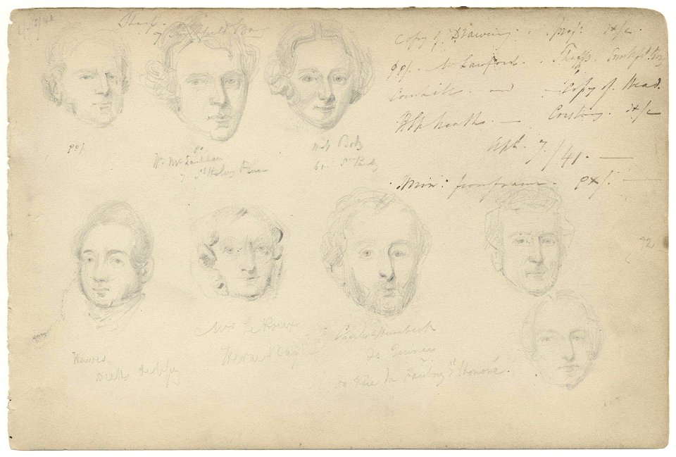 Ms Le Roux and seven unknown sitters by William Egley
