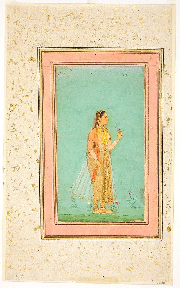 Mughal - Beauty Holding a Flower - 1919.948 - Art Institute of Chicago