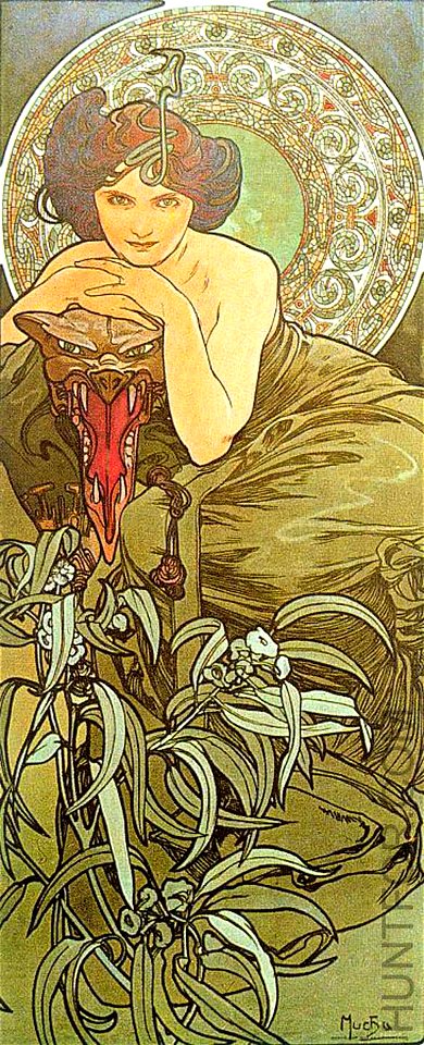 Mucha-emerald