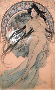 Mucha-LaMusique-étude1898. Free illustration for personal and commercial use.