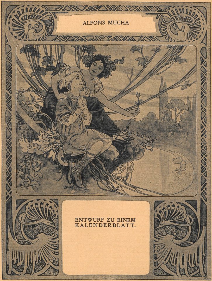 Mucha Entwurf zu einem Kalenderblatt 2