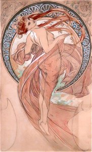 Mucha-LaDanse-étude1898. Free illustration for personal and commercial use.