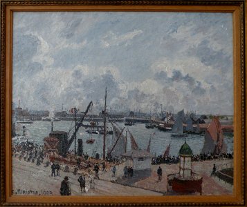 MuMA - Pissaro - L'avant-port du Havre. Matin. Soleil. Marée montante