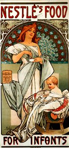 Mucha-Nestlé's Food for Infants-1897. Free illustration for personal and commercial use.