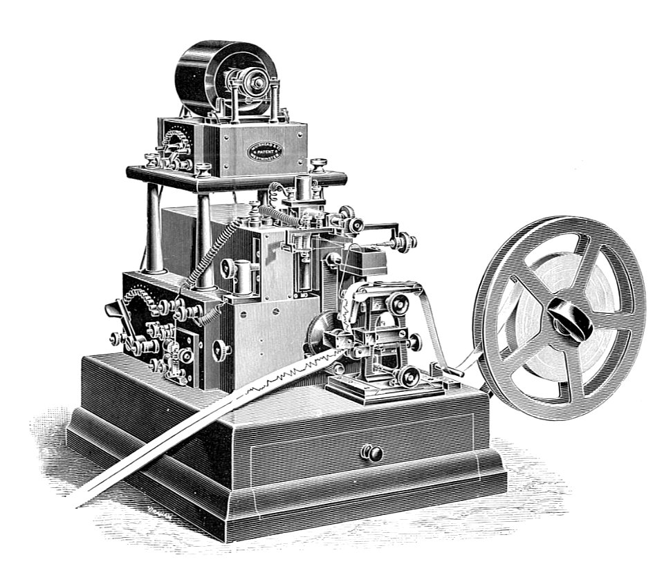 Muirhead automatic telegraph syphon receiver (Rankin Kennedy, Electrical Installations, Vol V, 1903)