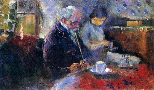 Edvard Munch - At the Coffee Table. Free illustration for personal and commercial use.