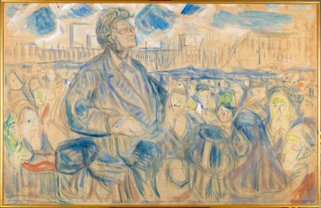 Edvard Munch - Bjørnstjerne Bjørnson Speaking to the People - MM.M.00716 - Munch Museum