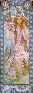 Mucha-Maud Adams as Joan of Arc-1909. Free illustration for personal and commercial use.