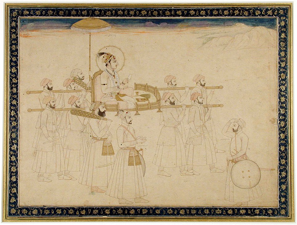Muhammad Shah carried in a palanquin (6124536961)
