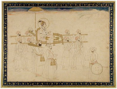 Muhammad Shah carried in a palanquin (6124536961)