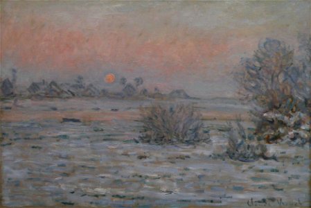 MuMA - Monet - Soleil d'hiver à Lavacourt. Free illustration for personal and commercial use.