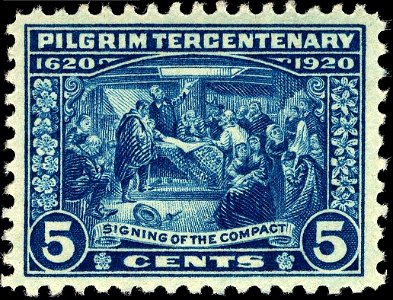 Mayflower compact 1920 U.S. stamp.1. Free illustration for personal and commercial use.