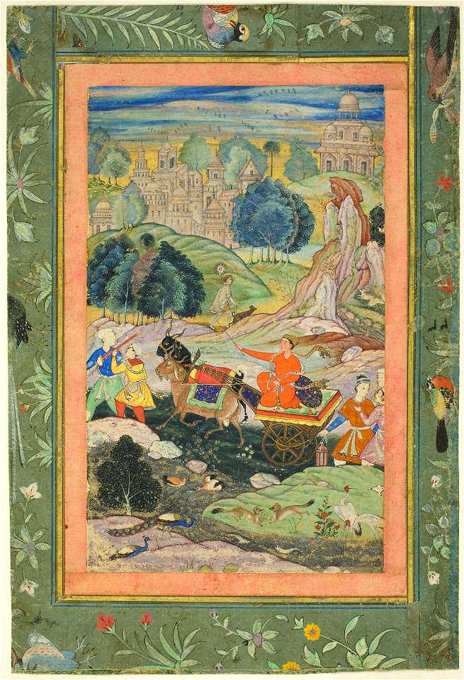 Mughal - Prince Riding in Chariot Drawn by Goats - 1919.950 - Art Institute of Chicago