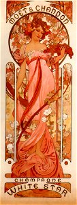 Mucha-Moët & Chandon White Star-1899. Free illustration for personal and commercial use.