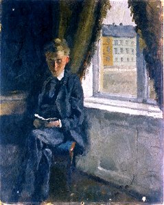 Edvard Munch - Andreas Reading (1882-83). Free illustration for personal and commercial use.