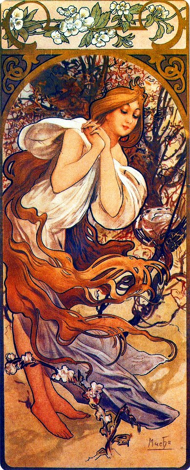 Mucha seasons 1897 spring