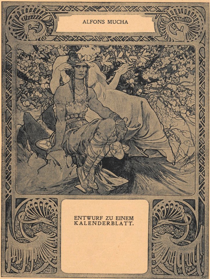 Mucha Entwurf zu einem Kalenderblatt 1