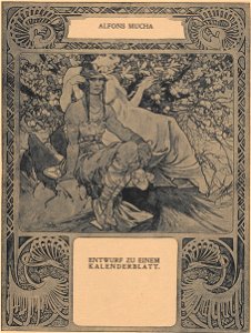 Mucha Entwurf zu einem Kalenderblatt 1