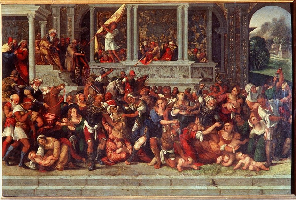Mazzolino (attr.), strage degli innocenti, ante 1525, uffizi 2
