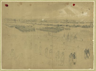 McClellan reviewing his troops near Baileys Cross Roads LCCN2004660489