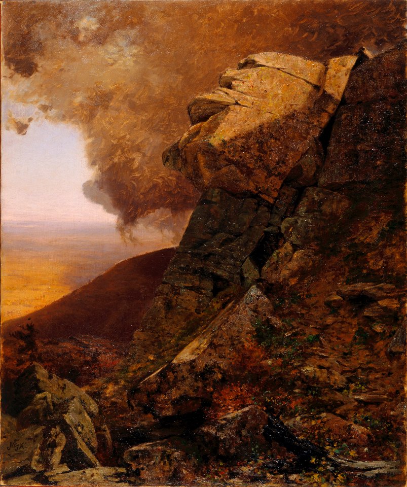 Jervis McEntee - A Cliff in the Katskills - Google Art Project