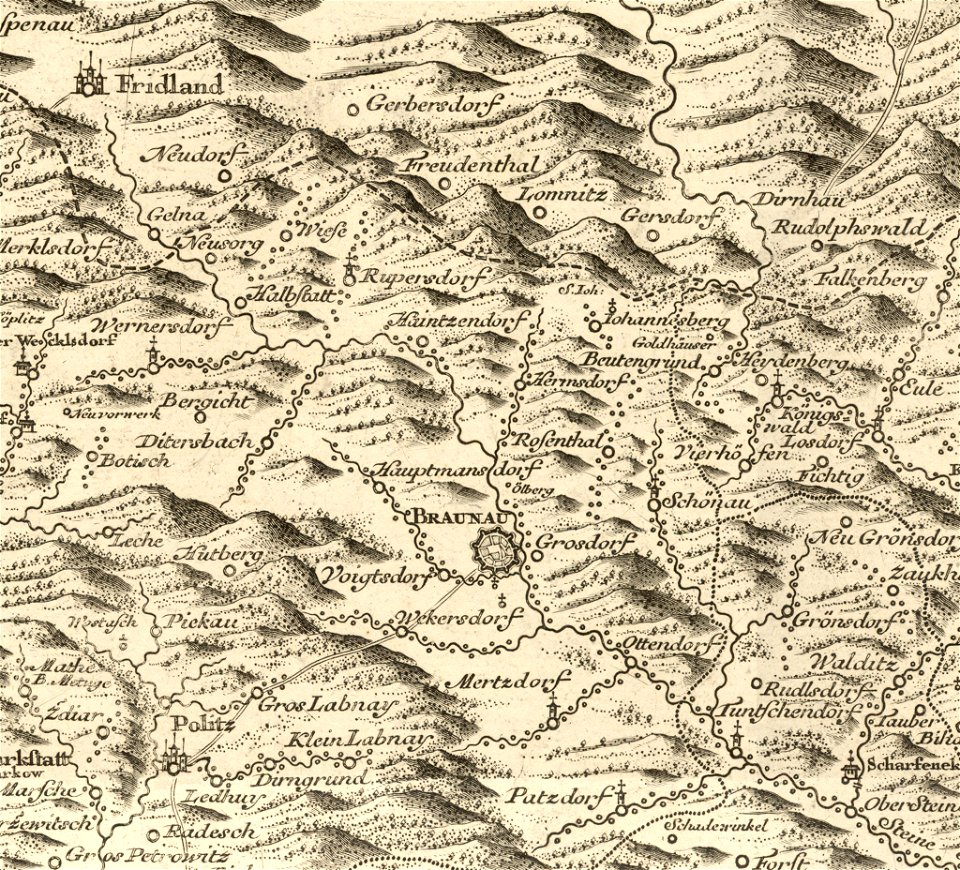 Mullerova mapa Cech 10 Broumov